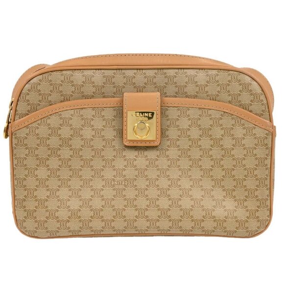 Celine Beige PVC Macadam Shoulder Bag M14 177601 - Picture 1 of 10